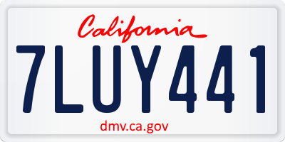 CA license plate 7LUY441