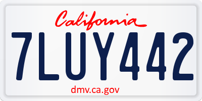 CA license plate 7LUY442