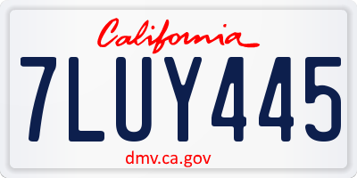 CA license plate 7LUY445