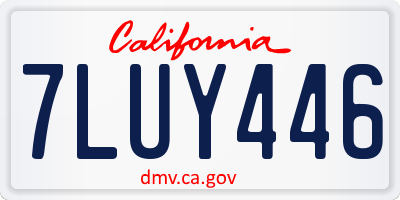 CA license plate 7LUY446