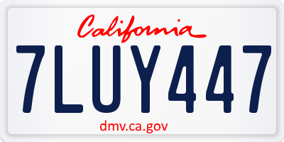 CA license plate 7LUY447