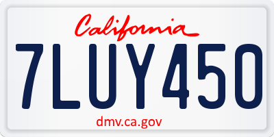 CA license plate 7LUY450