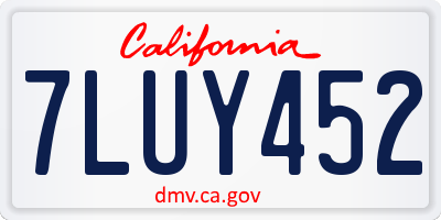 CA license plate 7LUY452