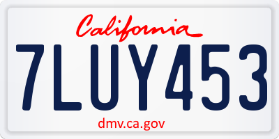 CA license plate 7LUY453