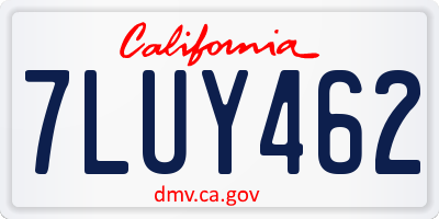 CA license plate 7LUY462