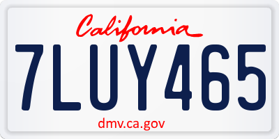 CA license plate 7LUY465