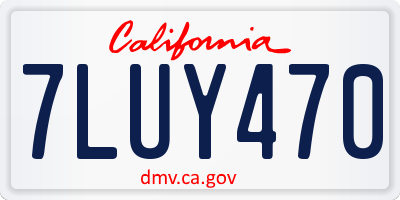 CA license plate 7LUY470