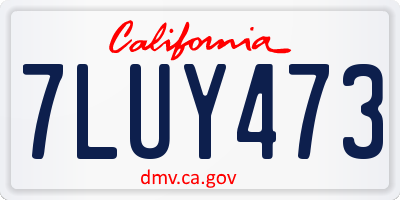CA license plate 7LUY473