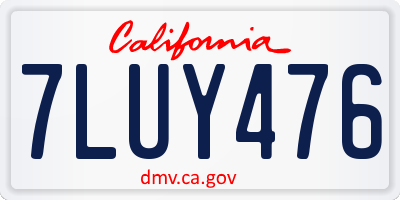 CA license plate 7LUY476