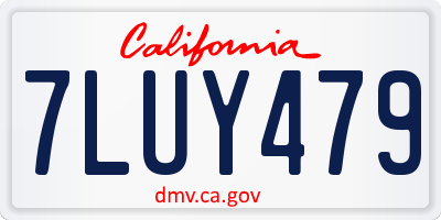 CA license plate 7LUY479