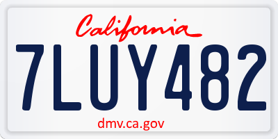 CA license plate 7LUY482