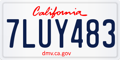 CA license plate 7LUY483