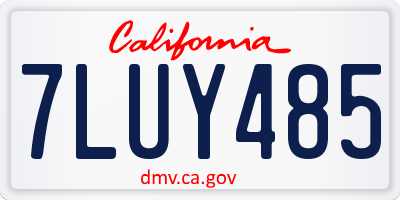 CA license plate 7LUY485