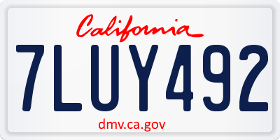 CA license plate 7LUY492