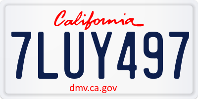 CA license plate 7LUY497