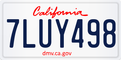 CA license plate 7LUY498