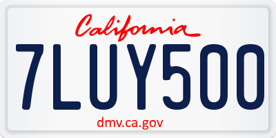 CA license plate 7LUY500