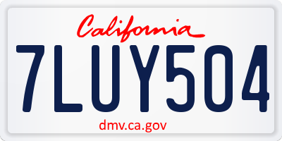 CA license plate 7LUY504