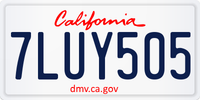 CA license plate 7LUY505
