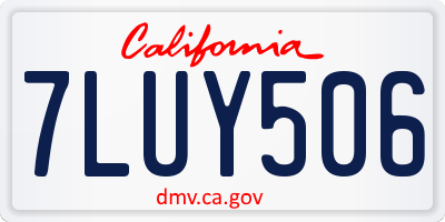 CA license plate 7LUY506