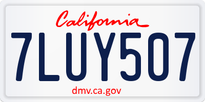 CA license plate 7LUY507