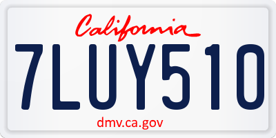 CA license plate 7LUY510