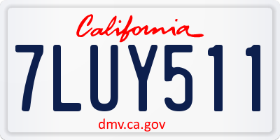 CA license plate 7LUY511