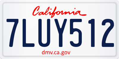 CA license plate 7LUY512