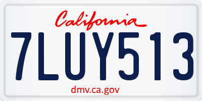 CA license plate 7LUY513