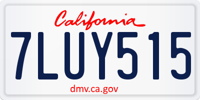 CA license plate 7LUY515