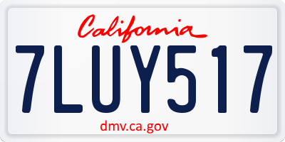 CA license plate 7LUY517