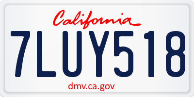 CA license plate 7LUY518
