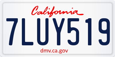 CA license plate 7LUY519