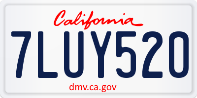 CA license plate 7LUY520