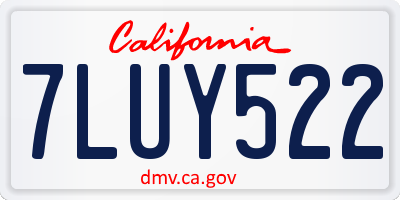 CA license plate 7LUY522