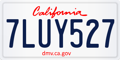 CA license plate 7LUY527