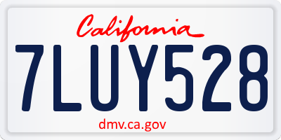 CA license plate 7LUY528