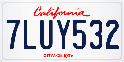 CA license plate 7LUY532