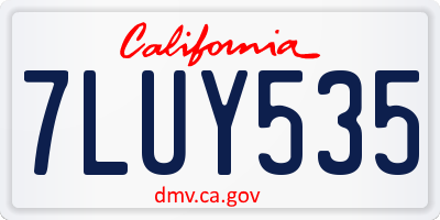 CA license plate 7LUY535