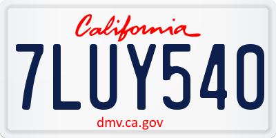 CA license plate 7LUY540