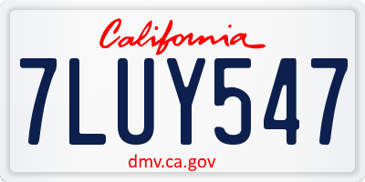 CA license plate 7LUY547