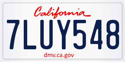 CA license plate 7LUY548