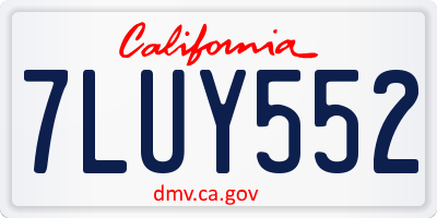 CA license plate 7LUY552