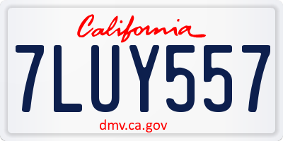 CA license plate 7LUY557
