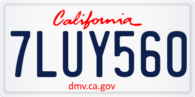 CA license plate 7LUY560