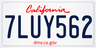 CA license plate 7LUY562