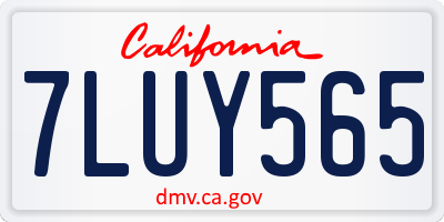 CA license plate 7LUY565