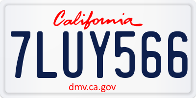 CA license plate 7LUY566