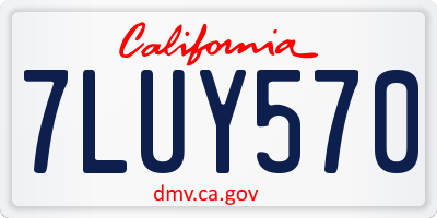 CA license plate 7LUY570