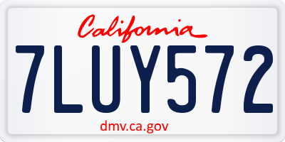 CA license plate 7LUY572